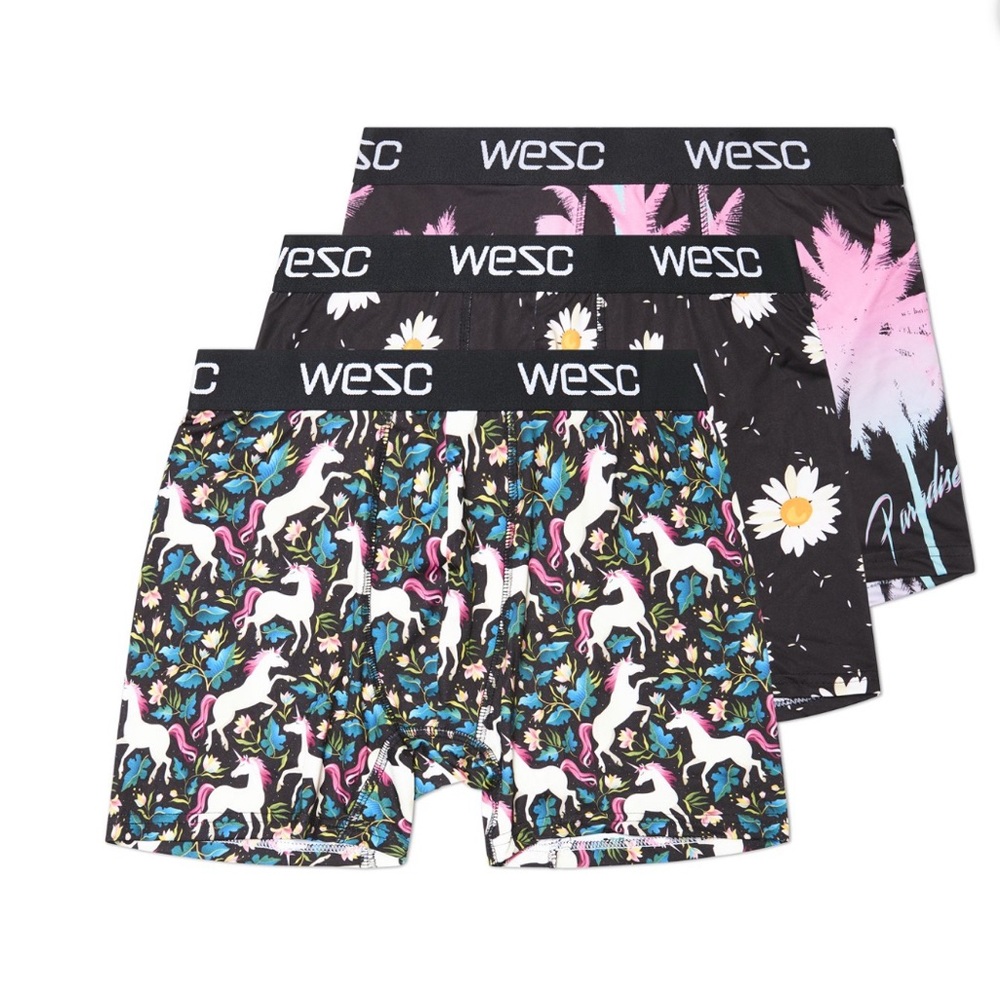 Wesc Men's Boxer Briefs with Black and Pink Accents